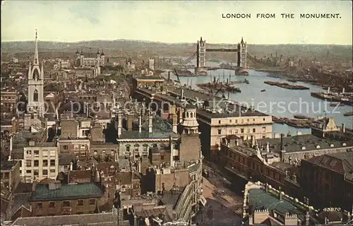 London View from the Monument Tower Bridge Thames Valentine s Post Card Kat. City of London