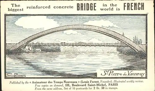 Saint Pierre du Vauvray Bridge Pont Illustration Kat. Saint Pierre du Vauvray