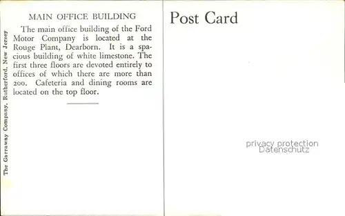 Dearborn Michigan General Offices Ford Motor Company Kat. Dearborn