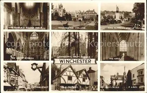 Winchester King Arthur College Statue Cathedral High Street City Cross Kat. Winchester