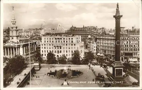 London Trafalgar Square Fountain Nelsons Column Valentine s Post Card Kat. City of London