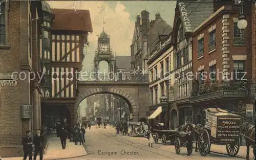 Chester Cheshire Eastgate Pferdefuhrwerk / Chester /Cheshire CC
