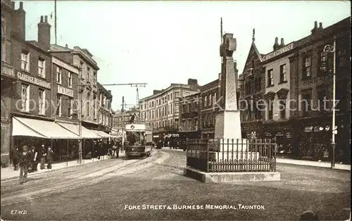 Taunton Deane Fore Street and Burmese Memorial Tram Kat. Taunton Deane