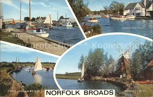 Norwich UK Norfolk Broads Potter Heigham Horning Ferry Hunsett Mill Sailing Boat Kat. Norwich