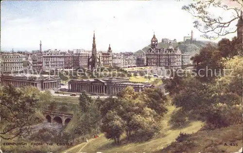 Edinburgh View from the Castle Valentines Post Card Kat. Edinburgh
