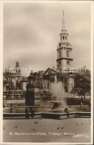 London St Martins in the Field Church Fountain Monument Trafalgar Square Kat. City of London