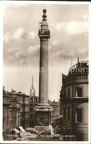 London The Monument History Valentines Post Card Kat. City of London