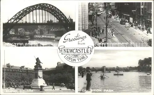 Newcastle upon Tyne Tyne Bridge Northumberland Street Exhibition Park Eldon Square Monument Kat. Newcastle upon Tyne