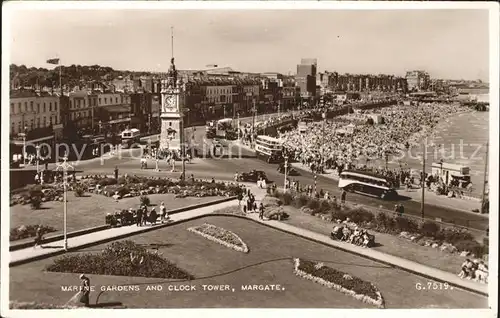 Margate UK Marine Gardens and Clock Tower Beach / Thanet /Kent CC