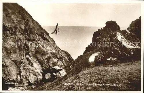 Pwllheli Gwynedd Crochan Berw Gimlet Rock Valentine s Post Card Kat. Gwynedd