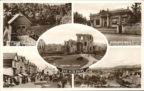 Denbigh Denbighshire Castle Dam High Street Memorial Hall Kat. Denbighshire