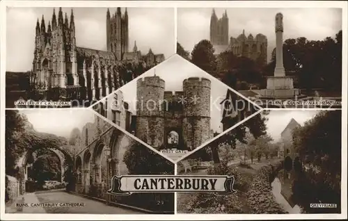 Canterbury UK Cathedral Ruins Kent County War Memorial West Gate Greyfriars Exel Series