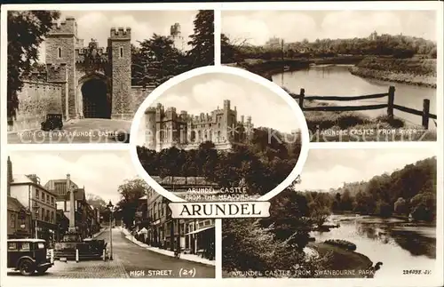 Arundel Castle Gateway High Street Swanbourne Park Valentine s Post Card Kat. Arun