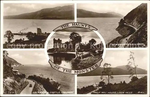 Loch Ness Inverness Nairn Castle Urquhart Loch Ness Lake Haunts of the Monster Valentine's Post Card / Inverness & Nairn /Inverness & Nairn and Moray, Badenoch & Strathspey