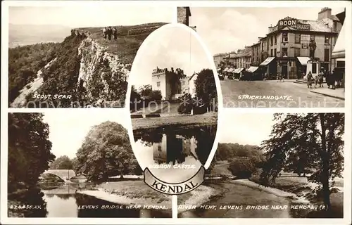 Kendal Castle Scout Scar Stricklandgate Bridge Valentine s Post Card Kat. South Lakeland