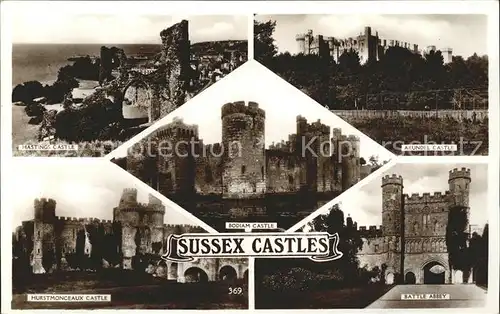 Arundel Sussex Castles Hastings Hurstmonceaux Bodiam Battle Abbey Excel Series Kat. Arun