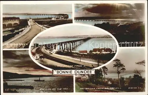 Dundee City Tay Bridge Balgay Hill Valentine s Post Card Kat. Dundee City