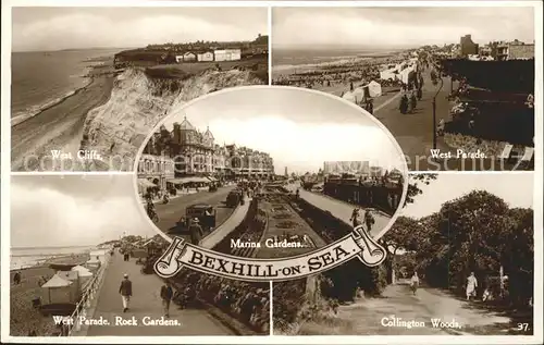 Bexhill West Cliff Parade Collington Woods Rock Gardens Marina Gardens Kat. Hastings