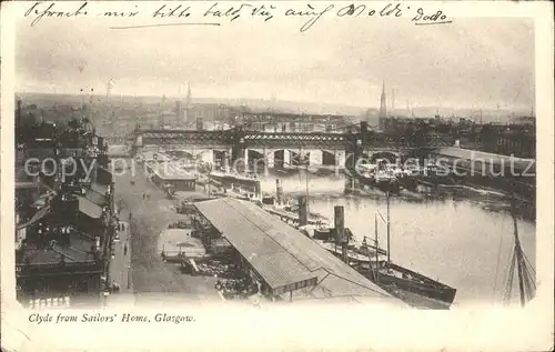 Glasgow Clyde from Sailors  Home Steamer Bridge Kat. Glasgow City
