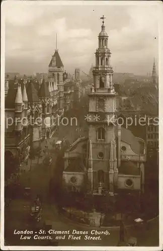 London St Clement Danes Church Law Courts Fleet Street Kat. City of London