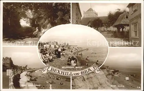 Bexhill Chantry Lane St Peters Church Cliffs Promenade Colonnade Beach Kat. Hastings