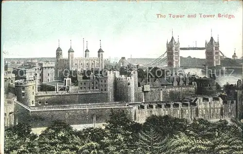 London The Tower and Tower Bridge Kat. City of London