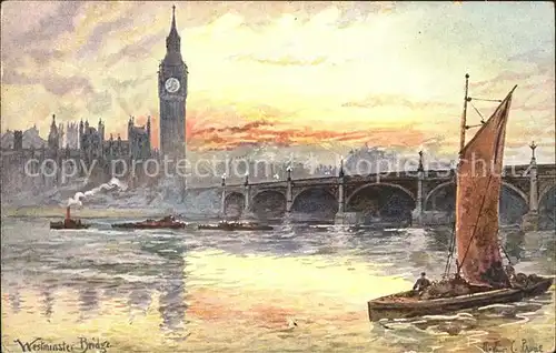 London Westminster Bridge Painting Kuenstlerkarte Kat. City of London