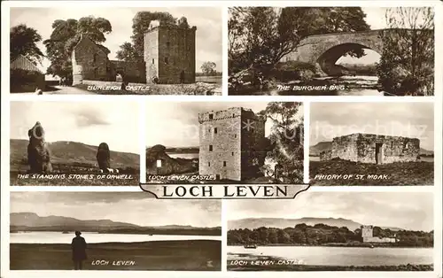 Kinross Town Lake Loch Leven Castle Bridge Priory of St Moak Standing Stones of Orwell Kat. Perth & Kinross