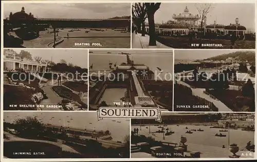 Southend-on-Sea Boating Pool Bandstand Shelter Gardens Pier Sunken Gardens Swimming Baths / Southend-on-Sea /Southend-on-Sea