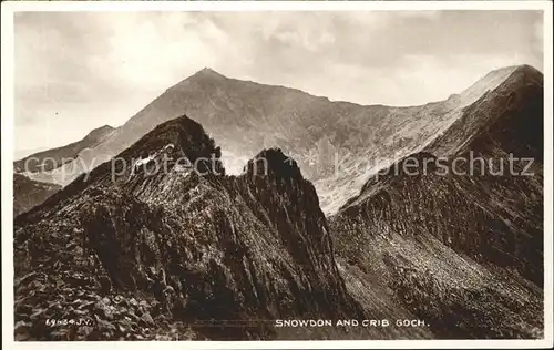 Snowdon and Crib Goch Mountains Valentine s Post Card Kat. Gwynedd