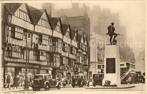 London Old Houses Holborn Monument Kat. City of London