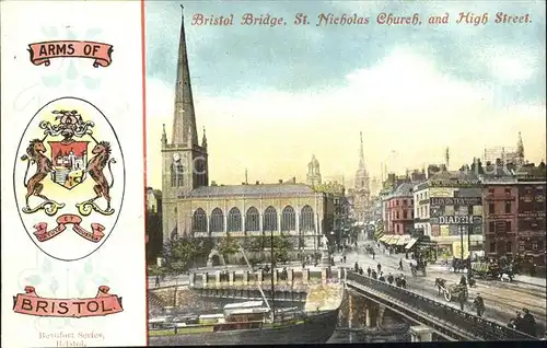 Bristol UK St Nicholas Church and High Street Wappen / Bristol, City of /Bristol, City of
