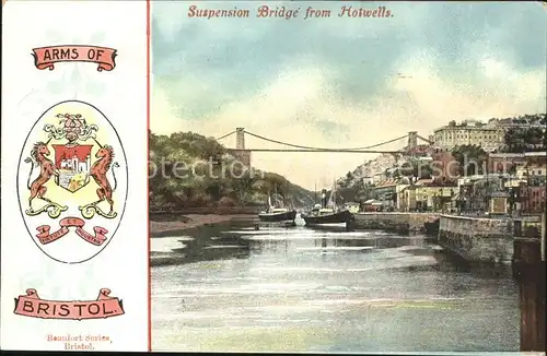 Bristol UK Suspension Bridge from Hotwells Wappen / Bristol, City of /Bristol, City of