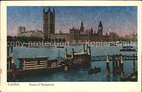 London House of Parliament Glanzkarte Kat. City of London