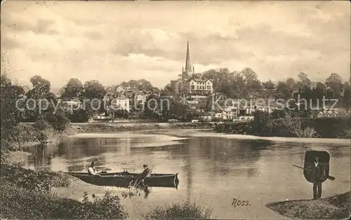 New Ross Wexford General view Church River Boat Kat. New Ross