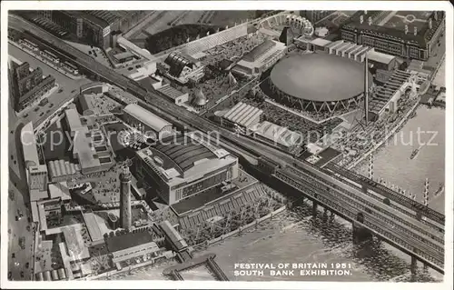 London Festival of Britain 1951 South Bank Exhibition aerial view Kat. City of London