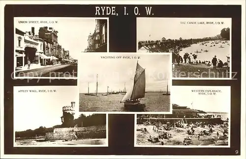 Ryde Isle of Wight Union Street Canoe Lake Esplanade Beach Yachting Appley Wall Kat. Isle of Wight