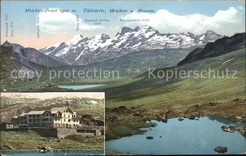 Melchsee Frutt mit Titliskette Melch und Blausee und Hotel Reinhard Kat. Melchsee Frutt