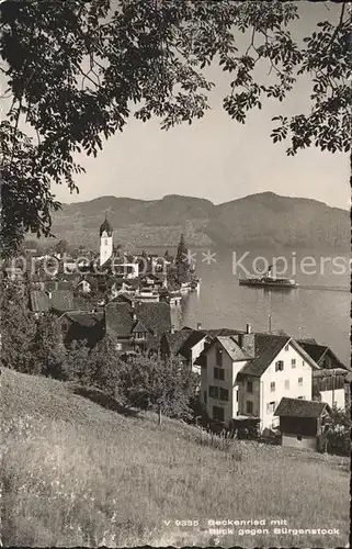 Beckenried mit Buergenstockblick Dampfer Kat. Beckenried