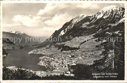 Lungern Lungernsee Schynberg mit Pilatus Kat. Lungern