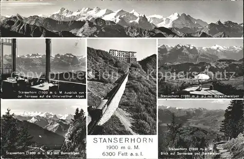 Stanserhorn Hotel Terrasse Bergbahn Nidwaldneralpen Beerneralpen Sarnersee Kat. Stanserhorn