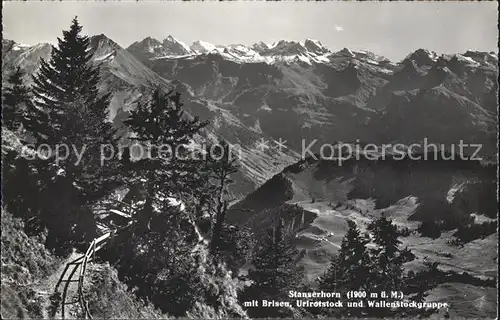 Stanserhorn mit Brisen Urirotstock und Wallenstoeckgruppe Kat. Stanserhorn