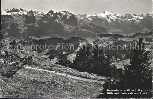 Stanserhorn mit Titlis und Unterwaldner Alpen Kat. Stanserhorn