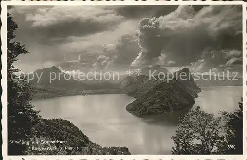 Stanserhorn mit Buergenstock und Pilatus Kat. Stanserhorn