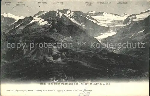 Melchsee Frutt Blick vom Balmeregghorn auf Triftgebiet Kat. Melchsee Frutt