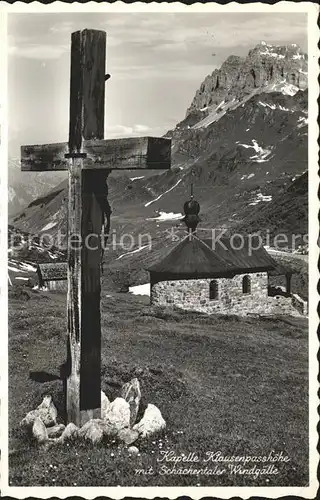 Klausenpass Kapelle Klausenpasshoehe mit Schaechentaler Windgaelle Kat. Klausen