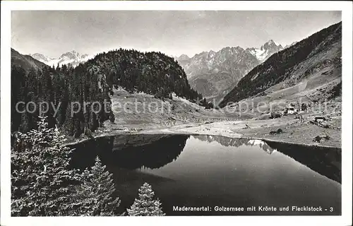 Maderanertal Golzernsee mit Kroente und Fleckistock Kat. Silenen