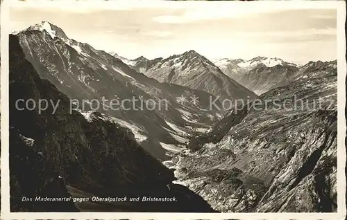 Maderanertal mit Oberalpstock und Bristenstock Kat. Silenen