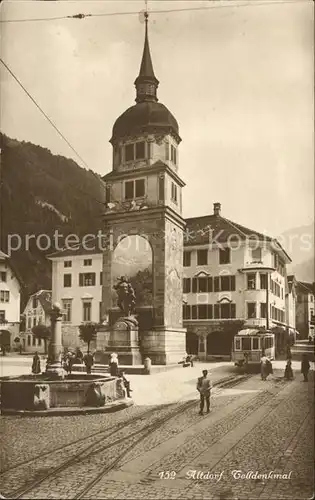 Altdorf UR Tell Denkmal Dorfbrunnen Kat. Altdorf UR