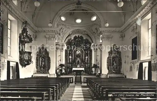 Buerglen UR Inneres der Pfarrkirche / Buerglen UR /Bz. Uri